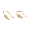 Rhombus Rack Plating Brass Micro Pave Cubic Zirconia Earring Hooks KK-D083-11G-1