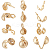 160Pcs 4 Styles Brass Bead Tips KK-BBC0017-42G-1