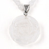 Natural Quartz Crystal 4.5mm Round Beaded Rock Crystal Flower Pendant Necklaces NJEW-T016-04P-4