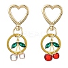 Cherry Alloy & Glass Pendant Decoration HJEW-SW00115-01-11