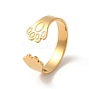 304 Stainless Steel Open Cuff Rings for Women RJEW-G291-04G-1