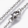 Non-Tarnish 304 Stainless Steel Cable Chain Necklaces LS-NJEW-F248-24A-P-2