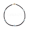 Natural Black Onyx Necklace NJEW-JN04892-4