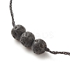 Natural Lava Rock Round Beads Cord Bracelet BJEW-JB08014-01-4