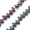 Electroplated Natural Lava Rock Beads Strands G-A251-C01-01E-2