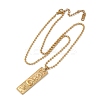 304 Stainless Steel Clear Cubic Zirconia Rectangle Constellation Pendant Necklaces for Women Men NJEW-S435-01G-J-4