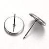 Tarnish Resistant Flat Round Stainless Steel Stud Earring Settings LS-X-STAS-M227-8mm-2