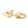 Rack Plating Brass Charms with Jump Ring KK-F852-23G-2