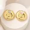 Rack Plating Spiral Shell Brass Hoop Earrings EJEW-H143-22G-1