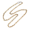 PVD Vacuum Plating 304 Stainless Steel Oval Link Chains Necklace STAS-E160-18GP-01-1