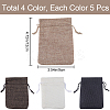 4 Colors Polyester Imitation Burlap Packing Pouches Drawstring Bags ABAG-BBC0001-04A-2