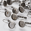 Tarnish Resistant Flat Round Tray Smooth Surface 304 Stainless Steel Leverback Earring Findings LS-STAS-R065-64-1