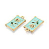 304 Stainless Steel Enamel Pendants STAS-N124-21G-2