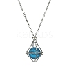 Tarnish Resistant 304 Stainless Steel Cable Chain Macrame Pouch Empty Stone Holder for Pendant Necklaces Making NJEW-TA00117-02-2