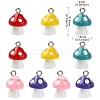 10Pcs 5 Colors Opaque Resin Pendants RESI-YW0001-50-3