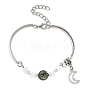 Natural Paua Shell & Star Freshwater Shell Link Bracelets BJEW-JB14326-4