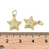 Brass Micro Pave Clear Cubic Zirconia Charms KK-F930-01G-3