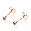 304 Stainless Steel Ball Stud Earrings EJEW-C501-10A-4