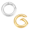 2Pcs 2 Colors 925 Sterling Steel Spring Gate Rings STER-GA0001-25-1