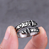 Stainless Steel Word Open Cuff Ring FIND-PW0020-16G-1