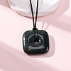 Natural Indian Agate Square Pendants Black PU Leather Cord Necklaces NJEW-K285-01E-2