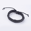 Adjustable Unisex Cowhide Cord Bracelets BJEW-F300-07A-1