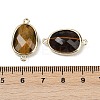 Natural Tiger Eye Faceted Connector Charms G-K347-11G-22-3
