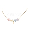 Chakra Gemstone Chip Beads & 304 Stainless Steel Butterfly Pendant Cable Chain Necklaces for Women NJEW-JN05826-2