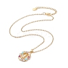Colorful Cubic Zirconia Oval with Virgin Mary Pendant Necklace NJEW-JN04207-1