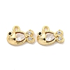 Brass Micro Pave Clear Cubic Zirconia Charms KK-Z044-30G-1