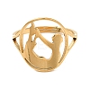 Ion Plating(IP) 304 Stainless Steel Yoga Adjustable Ring for Women RJEW-M149-27G-1