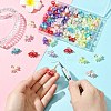 80Pcs 8 Colors Flower ABS Plastic Pearl Pendants PALLOY-CJ00075-4