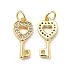 Brass Micro Pave Clear Cubic Zirconia Pendants KK-E068-VB180-1
