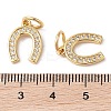 Rack Plating Brass Micro Pave Clear Cubic Zirconia Pendants X-ZIRC-P118-01G-3