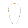 304 Stainless Steel & Glass Link Chain Necklaces for Women STAS-OY015-56G-1