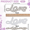 4Pcs Word Love Glass Crystal Rhinestone with Plastic Pearl Sew on Cloth Patches PATC-FG0003-51-2