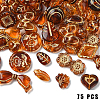 75Pcs 15 Styles Imitation Amber Transparent Acrylic Beads DIY-YW0010-22-1