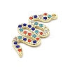 Snake Shape Alloy Rhinestone Pendants PALLOY-Q030-01B-2