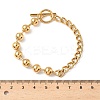 304 Stainless Steel Ball Chain & Cuban Link Chain Bracelets for Women BJEW-V011-02G-2
