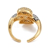 Brass Micro Pave Cubic Zirconia Cuff Rings RJEW-U030-01G-02-3