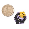 5Pcs Hallowen Theme Glass Seed Beaded Pendants PALLOY-MZ00873-3