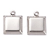 Non-Tarnish 201 Stainless Steel Pendant Cabochon Settings LS-X-STAS-J032-18-2
