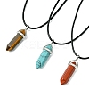 DIY Natural & Synthetic Gemstone & Waxed Cord Necklace Making Kits DIY-FS0008-04B-2