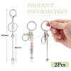 2Pcs Brass Bar Beadable Keychain for Jewelry Making DIY Crafts KEYC-CJ0001-04-2