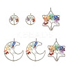 6Pcs 3 Styles 7 Chakra Natural Mixed Gemstone Chip Bigs Pendants FIND-FW0001-36-2