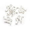 Silver Color Plated Alloy Letter Pendants PALLOY-J718-01S-N-2