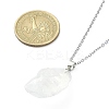 Natural Quartz Nugget Pendant Necklace with 304 Stainless Steel Chains NJEW-JN04385-01-4
