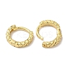 Textured Ring Brass Huggie Hoop Earrings for Women EJEW-C097-06C-G-2