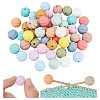 50Pcs Food Grade Silicone Focal Beads SIL-NB0001-52B-1
