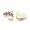 Rack Plating Alloy Rhinestone Pendants FIND-N011-14KCG-2